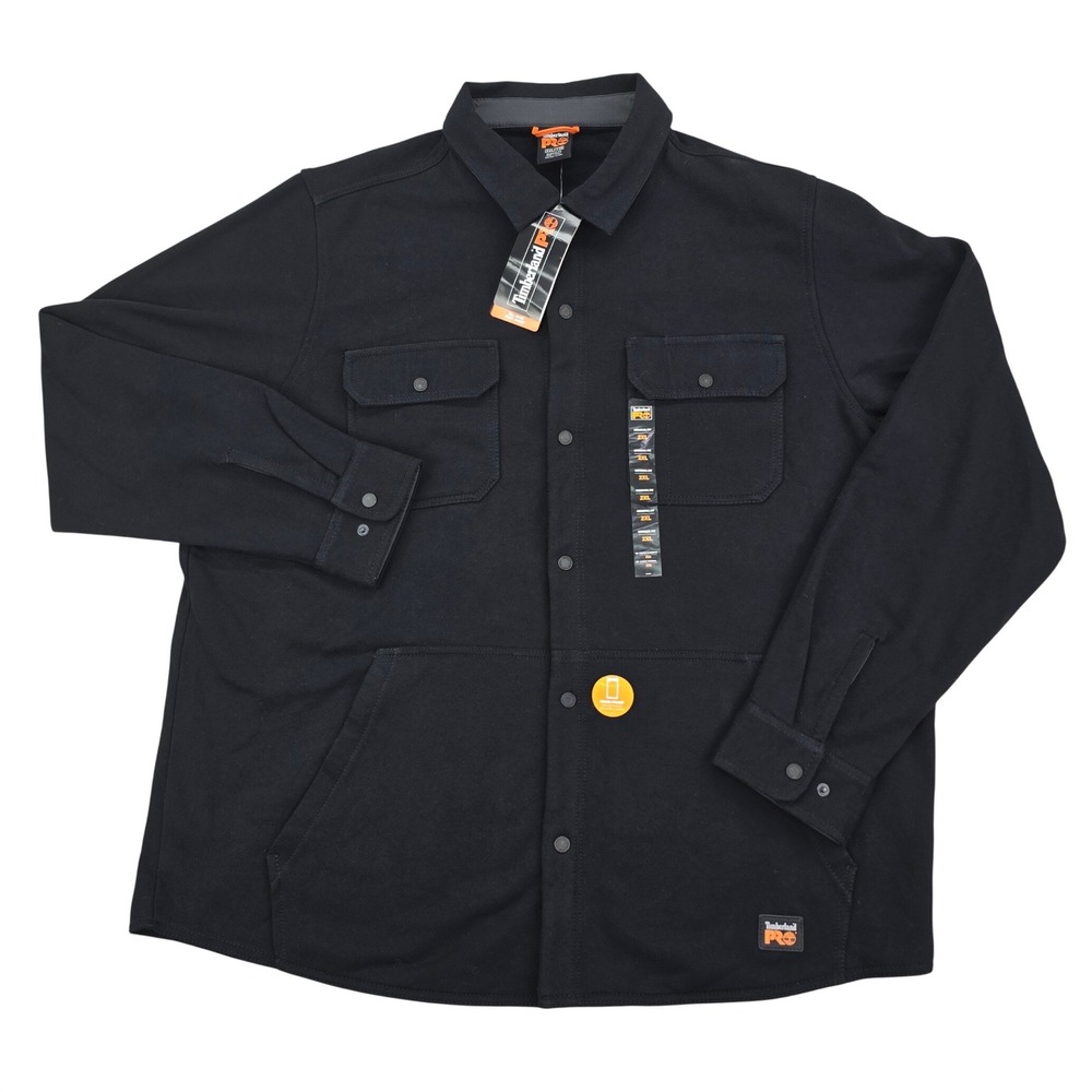 Timberland PRO Mill River Shirt Jacket Mens XXL Jet Black Workwear Shacket New